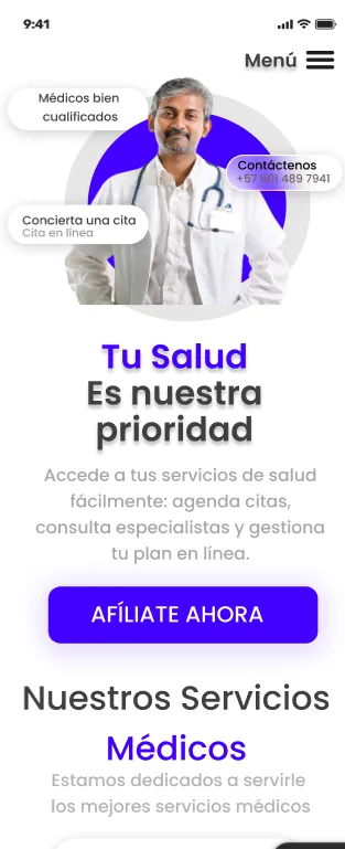 Vista principal de la app EPS